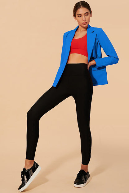 Stylish cornflower blue women's blazer jacket with a touch of elegance - size 4.