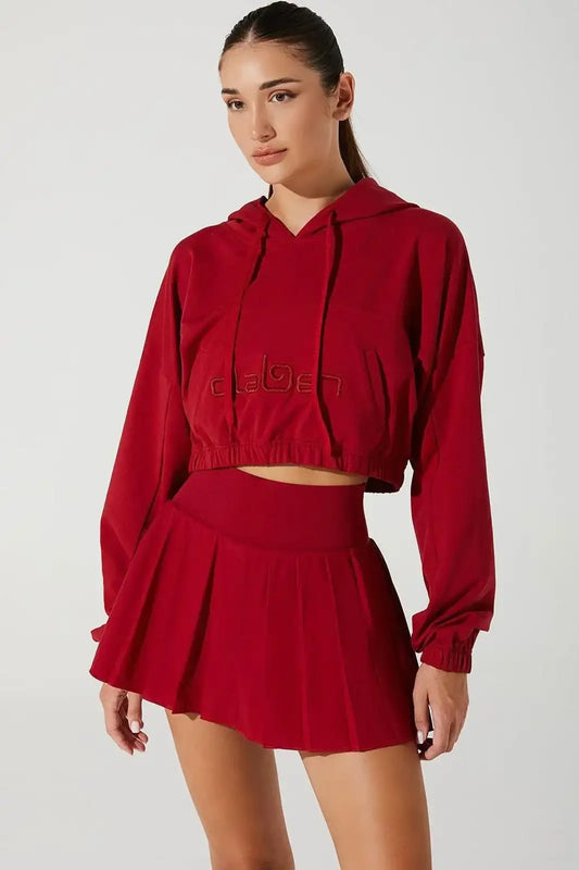 Women's Hoodie Croptop - Viva Magenta - Olaben