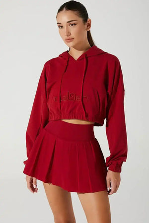 Women's Hoodie Croptop - Viva Magenta - Olaben