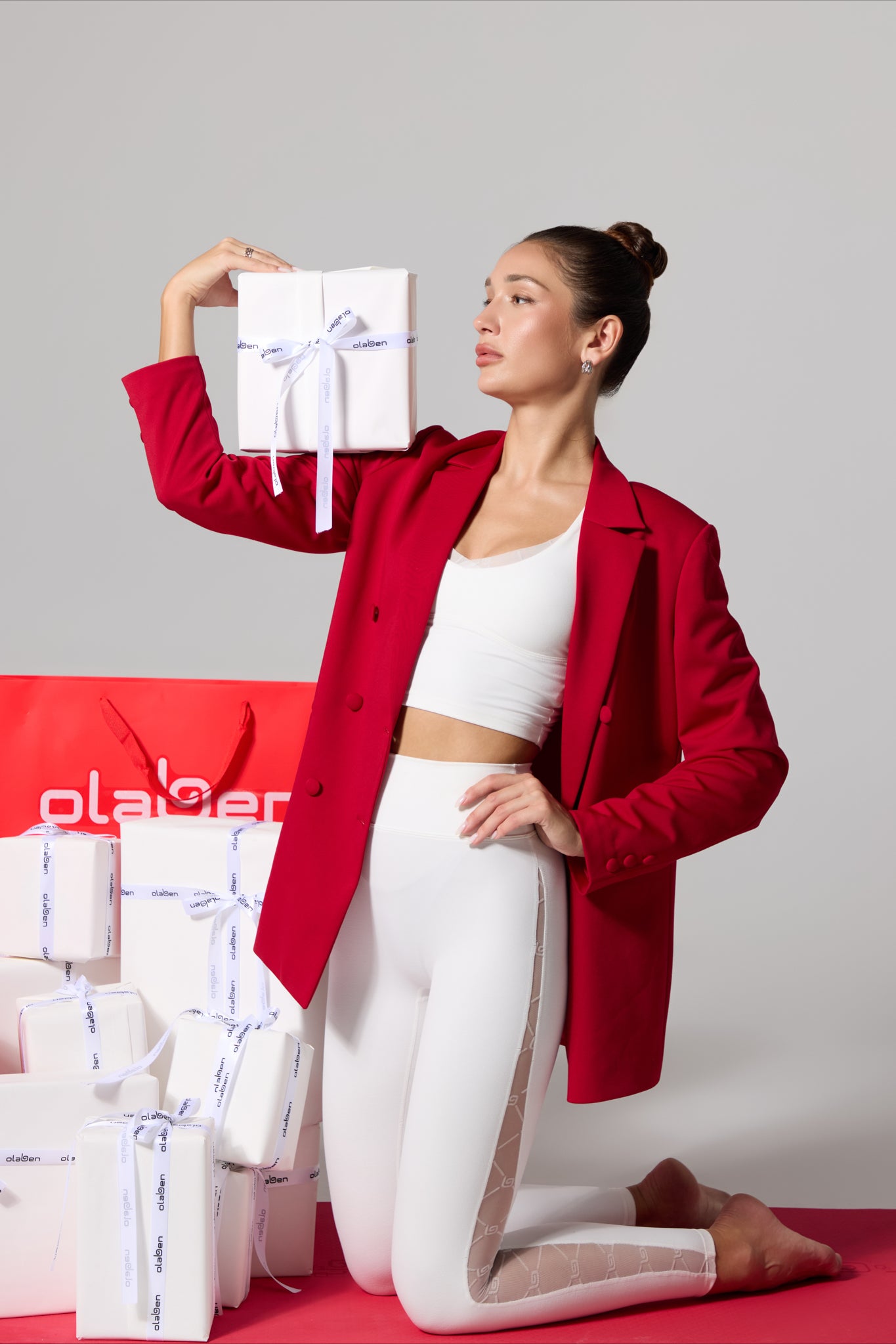 Zoe Monogram Leggings - White