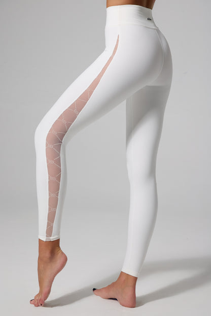 Zoe Monogram Leggings - White