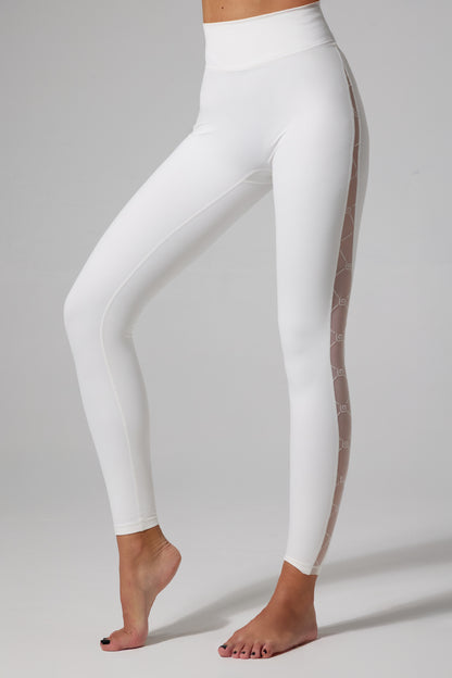 Zoe Monogram Leggings - White