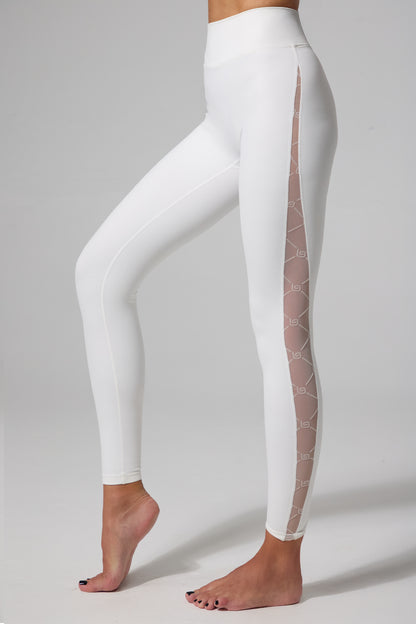 Zoe Monogram Leggings - White